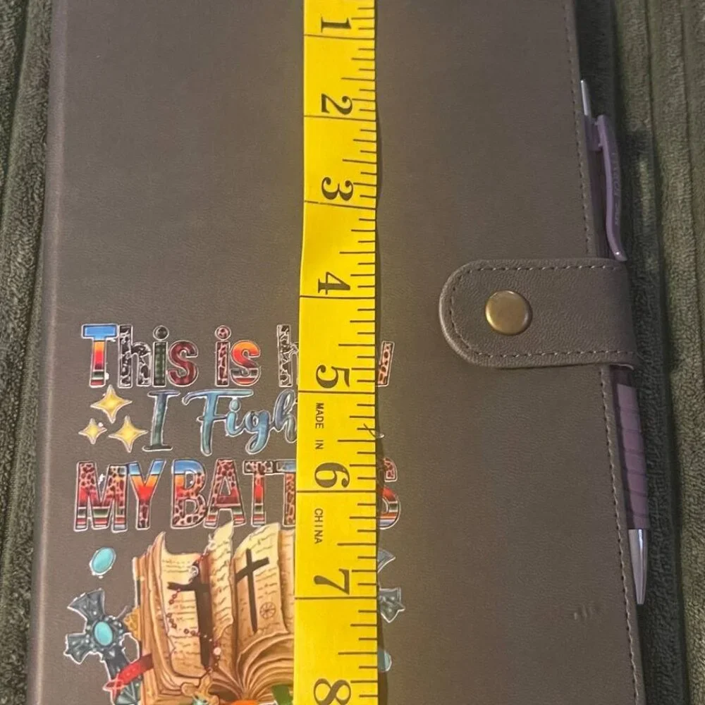 Brown Faith Journal Notebook with 'This Is How I Fight My Battles' Cover
